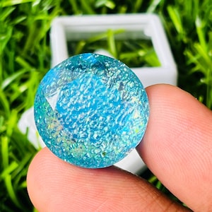 WoW! Blue Opal Lab Created Dublate Gemstone High Quality Round Shape Pendant Size Gemstone Size-20x20x12 MM Carat-31.20 & Extra Gift