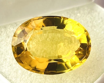 Beautiful Yellow Topaz Loose Gemstone 8.15Cts Size 15x11x7MM Oval Shape Use For Jewelry Making Suppliers