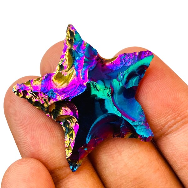 Star!!!!! Titanium Aura Agate Druzy Titanium Gemstone  Excellent Pendant Size Gemstone Size-34x34x8MM Carat-28.65And Extra gift