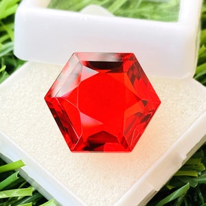 Brilliant!!!!! Red Sapphire Fancy Star Cut Beautiful Gemstone Size-15x15x8MM Cts-14.10 Fancy Shape Gemstone And (Extra Gift)