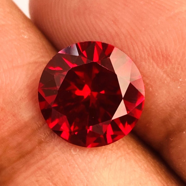 ¡¡¡¡¡¡Diamante rojo!!!!!! Hermoso tamaño de anillo, piedra preciosa, forma redonda de alta calidad, excelente tamaño de diamante: 11x11x6 mm, quilates 5,65 y (regalo adicional)