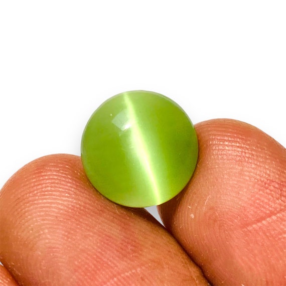 100% Natural Green Cat Eye Pair Beautiful Gemstone Oval Shape
