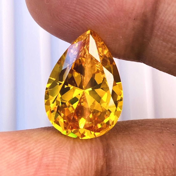 A+++ Yellow Topaz Pear Shape Gemstone Excellent Cut Top Quality