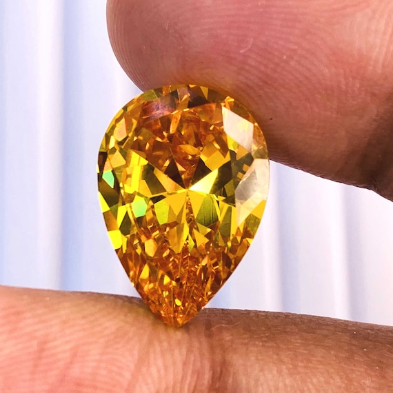 A+++ Yellow Topaz Pear Shape Gemstone Excellent Cut Top Quality