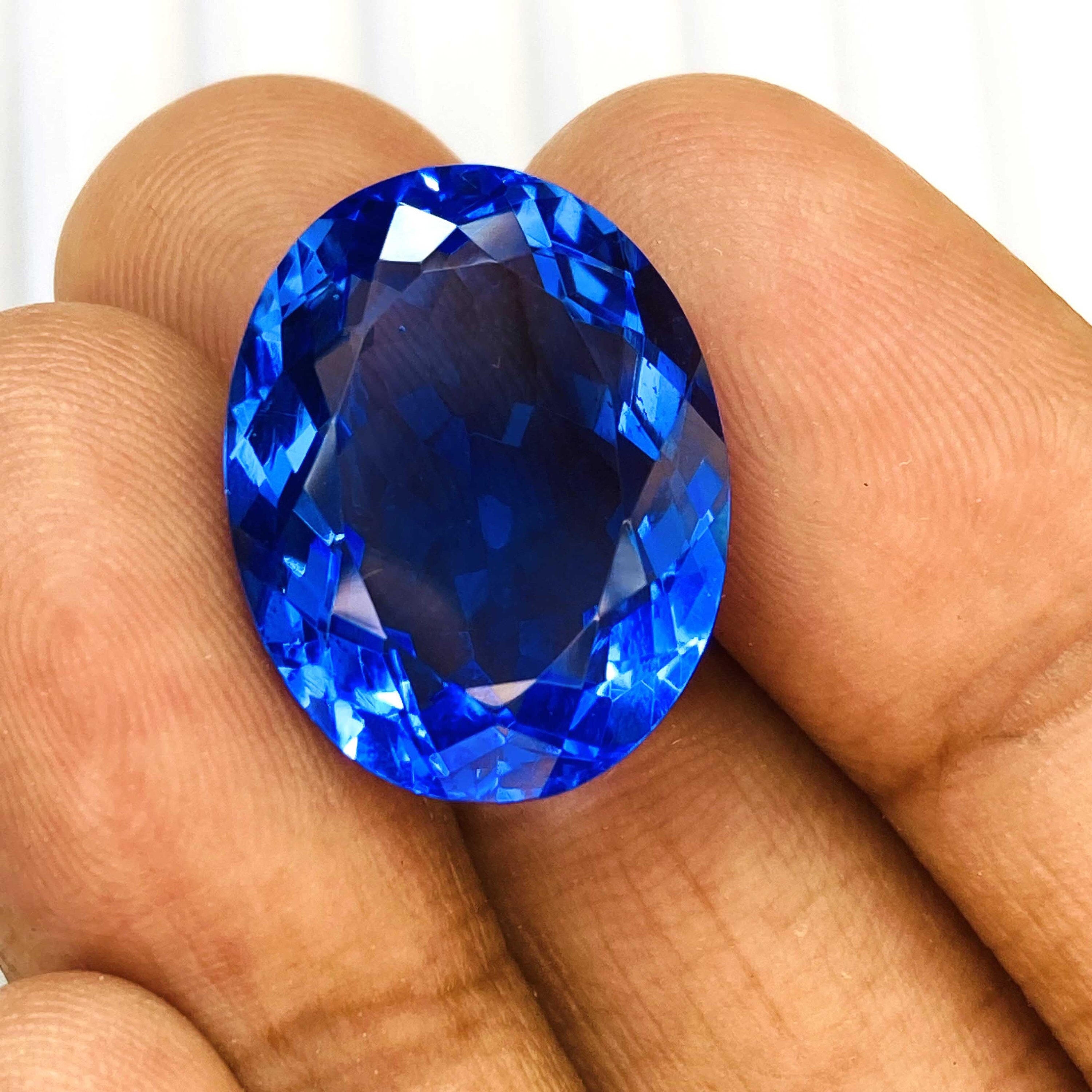 Pendentif Saphir Bleu Ovale Naturel 47 Carats - Certifié AGL - Argent 925 - Pierre Rare De Ceylan