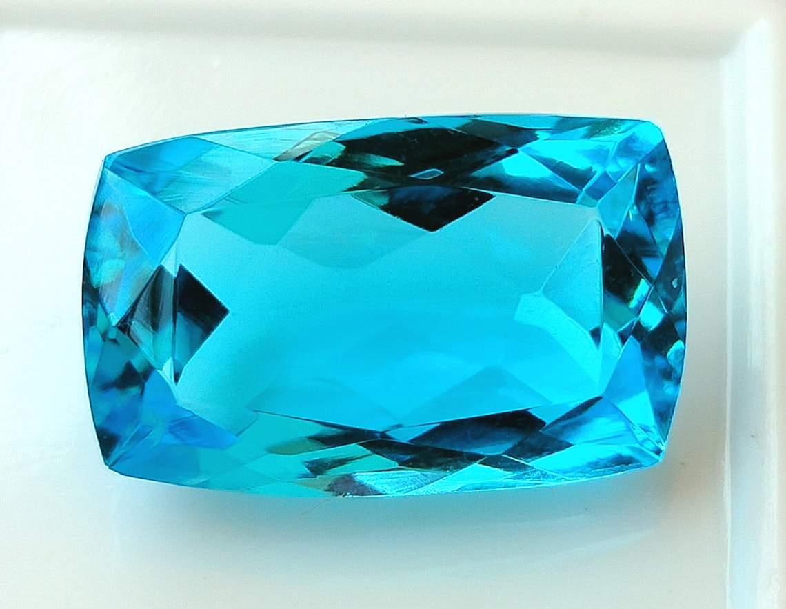 Sky Blue Emerald Shape Gemstone Excellent Sky Blue Color Stone | Etsy