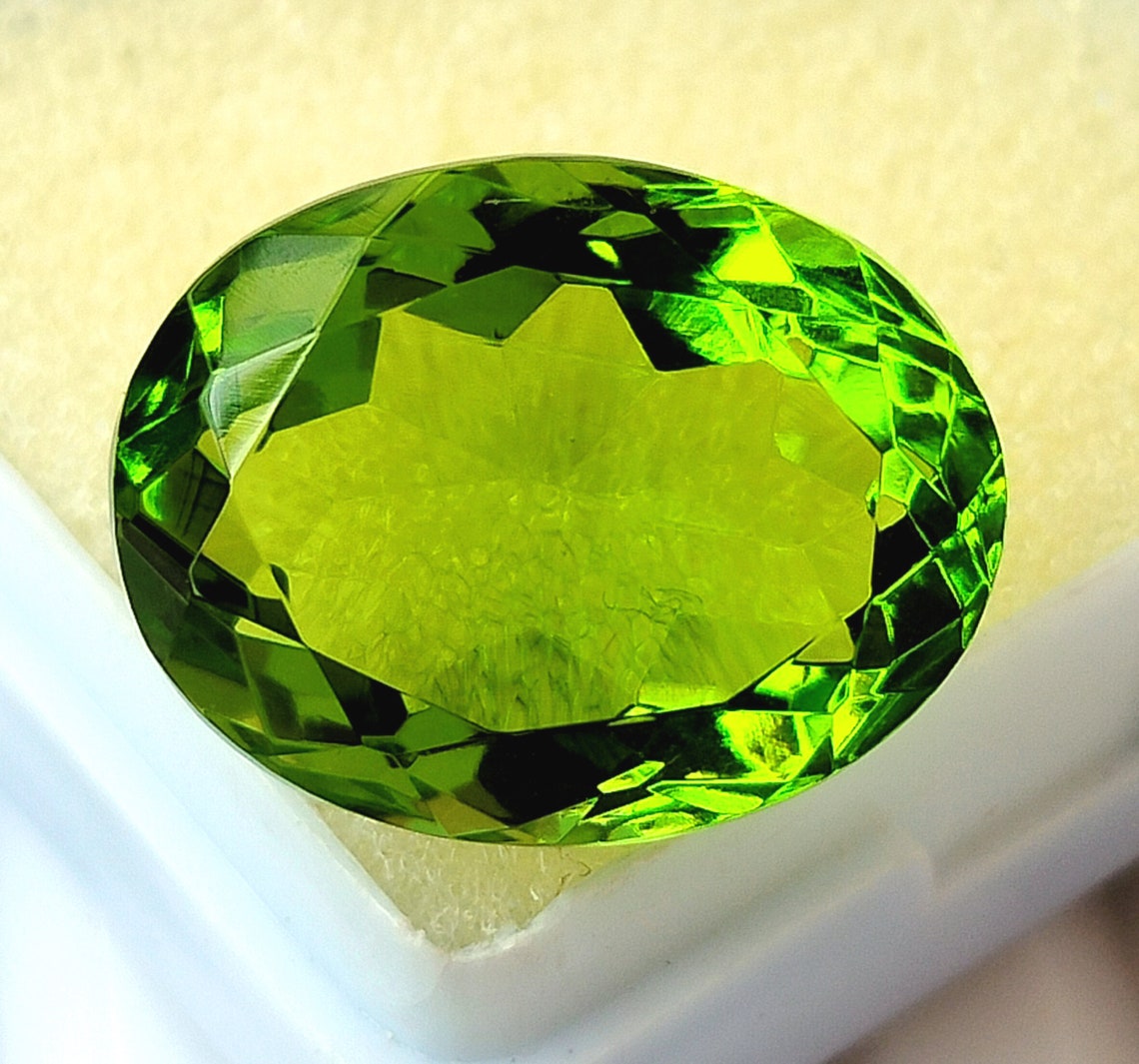 Green Precious Topaz Gemstone A Gemstone Oval Shape - Etsy