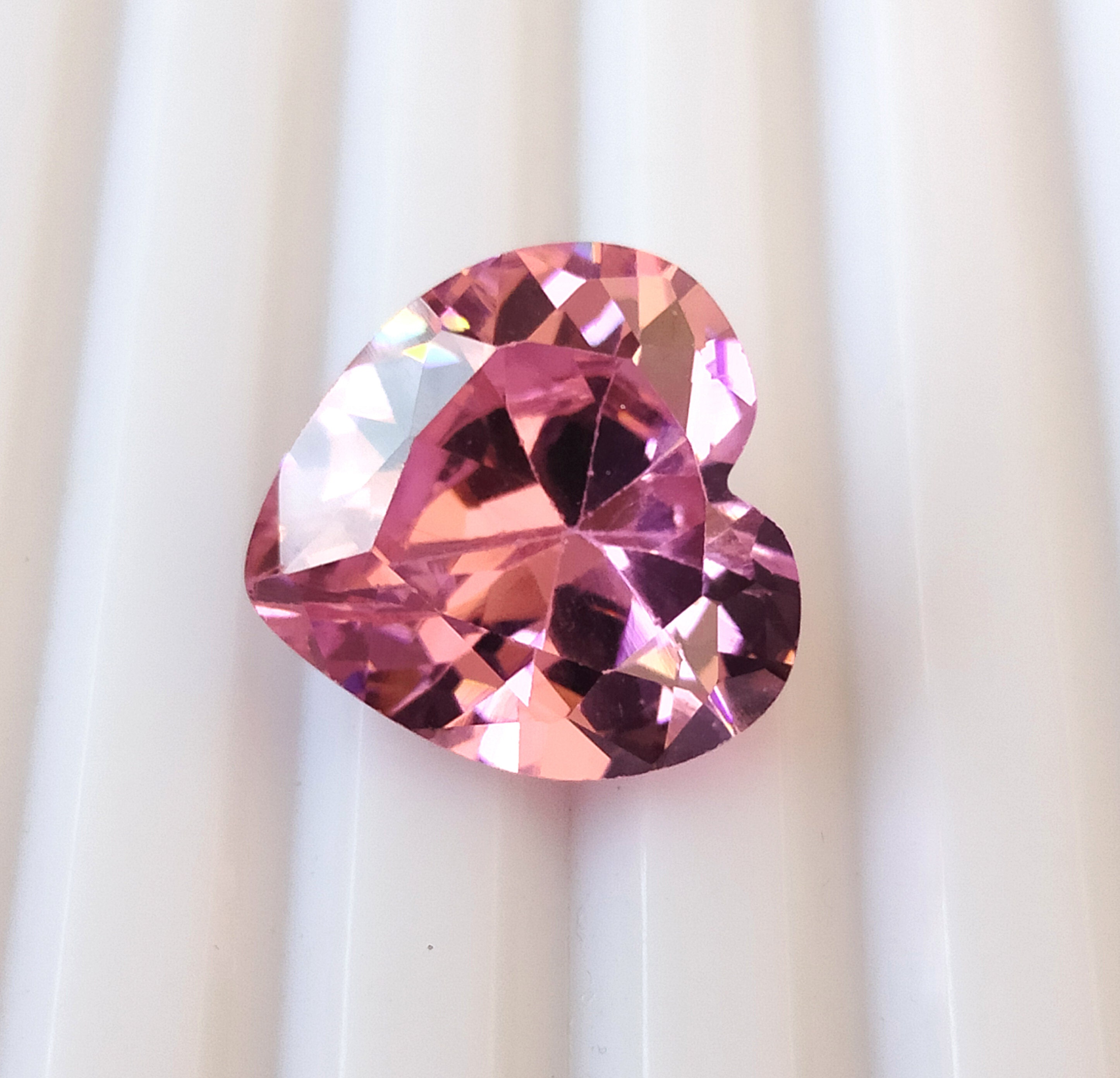 Ciondolo Cuore In Argento Placcato Con Pietre Naturali: Ametista, Quarzo Rosa, Agata, Occhio Di Tigre