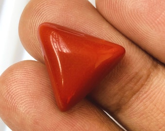 100% Natural Red Coral Gemstone Trillion Shape (Italian Munga) Size-15x15x8MM Cts-12.60 Beautiful Natural gemstone and(extra gift)