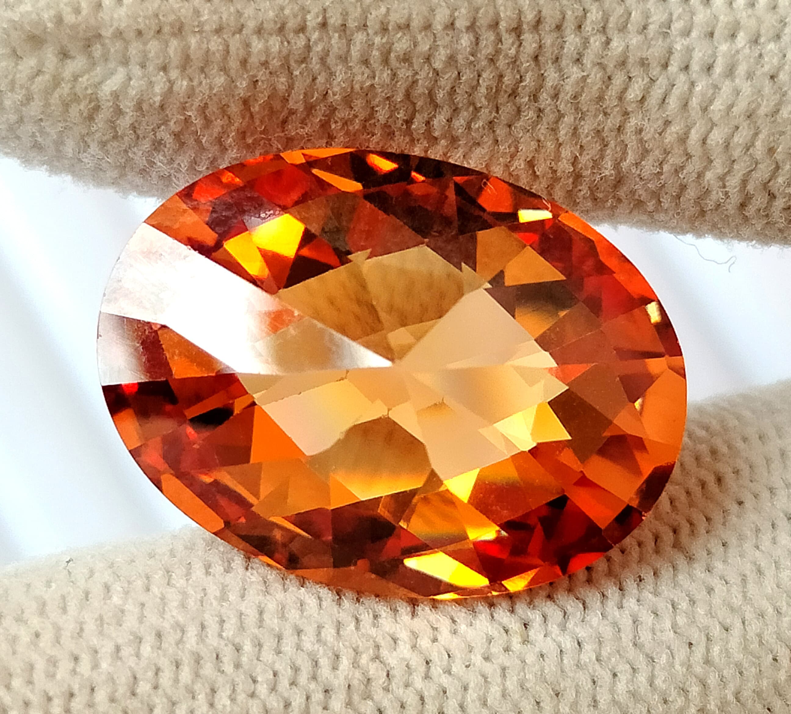 Orange Oval Sapphire Gemstone the Best Faceted Oval Cut High
