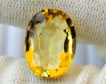 Beautiful Yellow Topaz Loose Gemstone 8.15Cts Size 15x11x7MM Oval Shape Use For Jewelry Making Suppliers