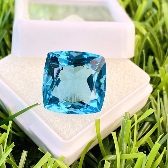 Saphir Bleu De Ceylan Naturel Taille Coussin - 10 Carats - Pur à La Loupe - Certifié AGSL - Neuf