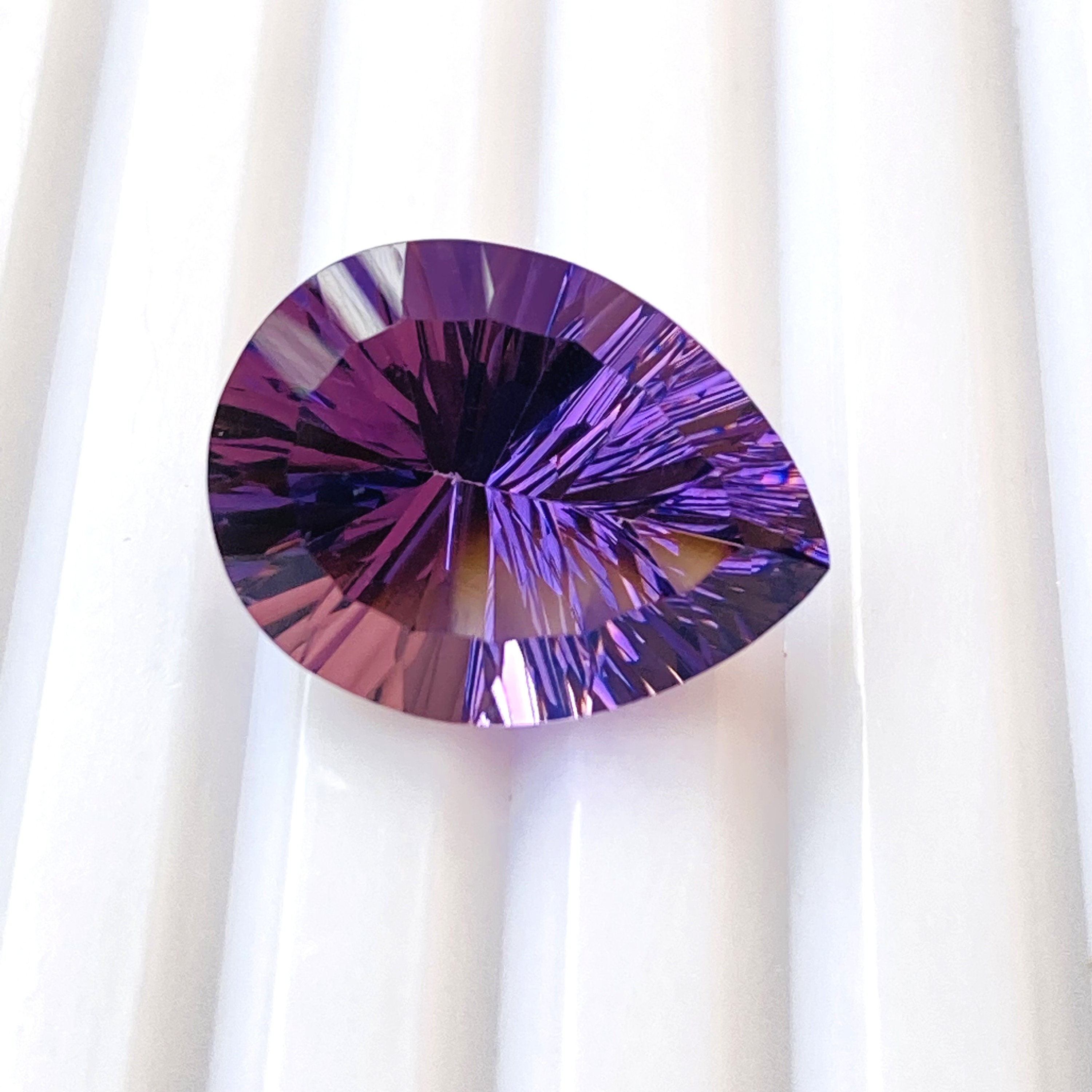Beautiful!!!!!! Purple Sapphire Fantasy Helix Cut Carving Pear