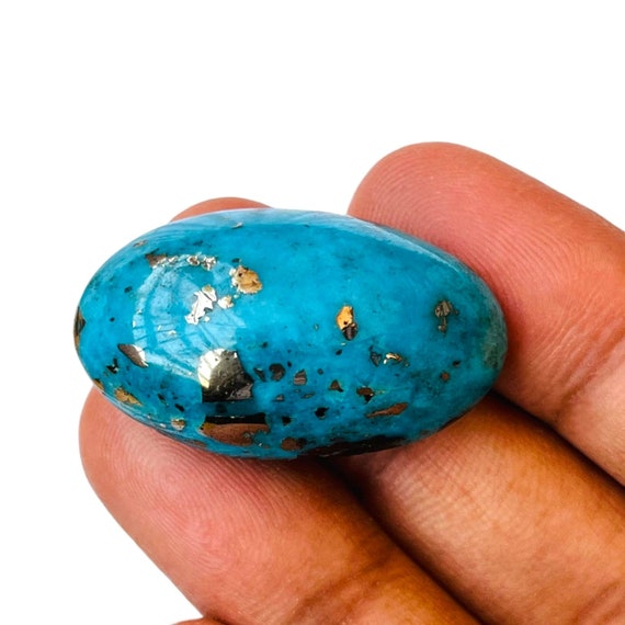 ターコイズ 100%天然宝石 高品質 楕円形 「両面研磨」 ペンダント