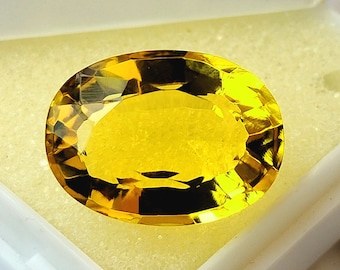 Beautiful Yellow Topaz Loose Gemstone 8.15Cts Size 15x11x7MM Oval Shape Use For Jewelry Making Suppliers