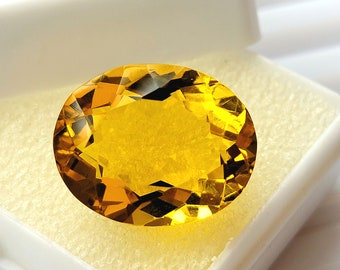 Oval Yellow Sapphire Gemstone Oval Cut loose Gemstone Size- 15x12x8MM Cts-10.00 Best Excellent Yellow Sapphire (And Extra gift)