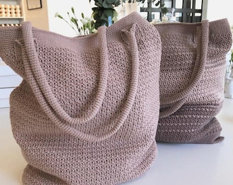 Borsa tote deluxe - Motivo all'uncinetto