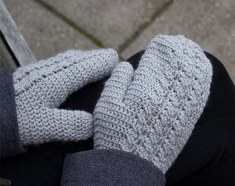 Cable Mittens - Crochet pattern