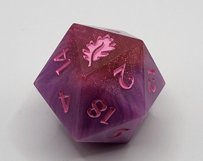 Strawberry Kiss - Handmade Sharp Edge Chonk D20