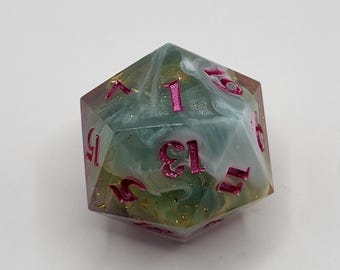 Melted Sherbert - Handmade Sharp Edge Jumbo D20