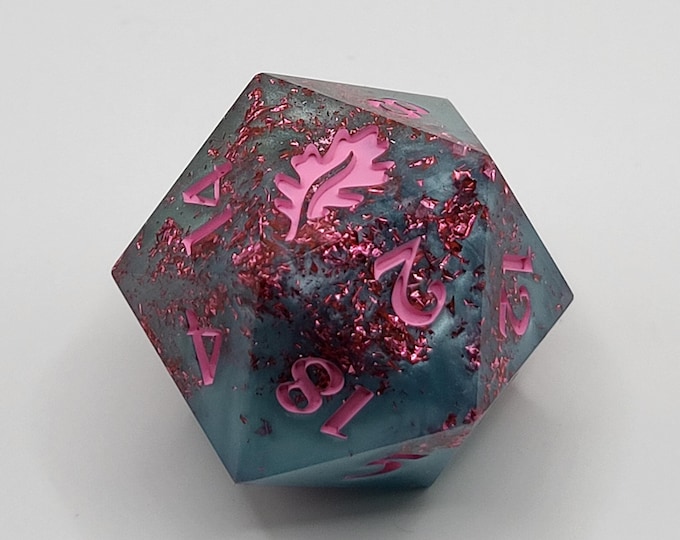Sakura Skies - Handmade Sharp Edge Chonk D20