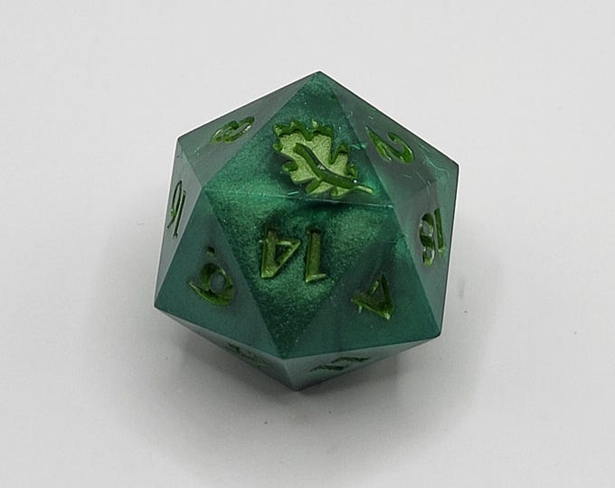 Moss Burrow - Handmade Sharp Edge Jumbo D20