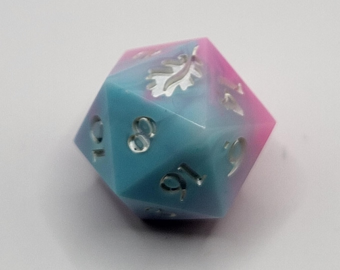 Candy Clouds - Handmade Sharp Edge Jumbo D20