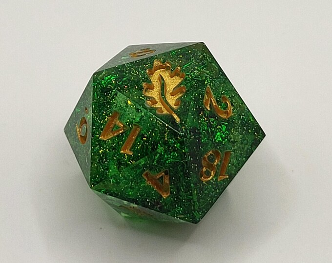 Luck and Gold - Handmade Sharp Edge Jumbo D20