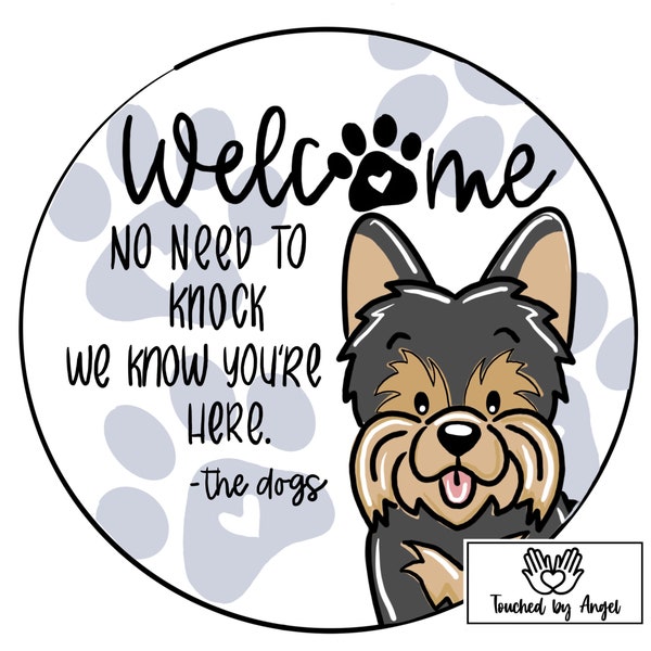 Yorkie Dog Door Hanger sign Digital Template SVG JPG FILES