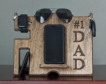 Custom Wood Docking Station: Bedside Organizer, Phone & Watch Stand