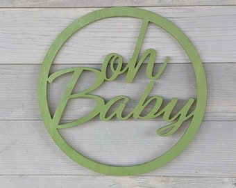 Oh Baby Sign: Wooden Baby Shower Backdrop, Nursery Decor