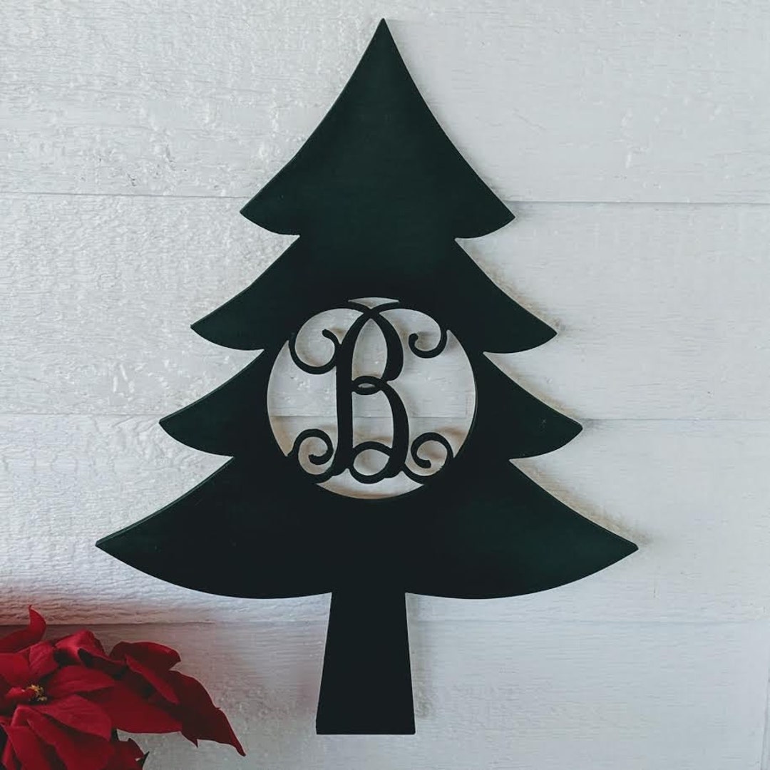 Monogramed Tree Wooden Christmas Tree Monogram,18