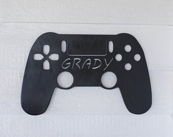 Letrero con nombre de mando de videojuegos para niños, decoración de videojuegos para habitación de niños, letrero con nombre para juegos, decoración de juegos, letreros personalizados para niños, regalo genial para gamers.