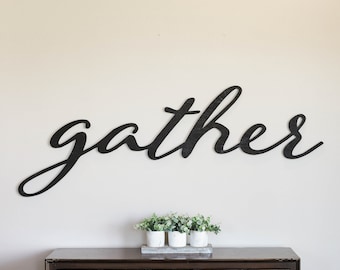 Gather Wooden Wall Sign: Baltic Birch Dining Room Decor