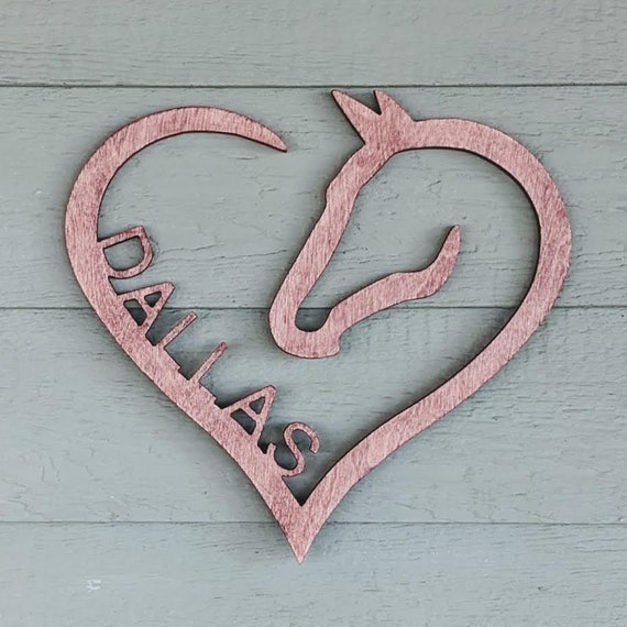 Personalized Wooden Horse Heart Sign: Equestrian Decor
