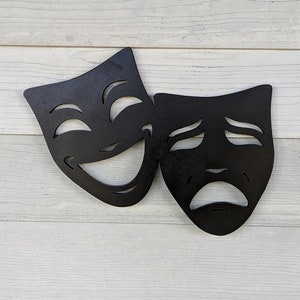 Comedy and Tragedy Theater Mask Wooden Sign Comedy Tragedy Wall Art Theater Lovers Gifts Theater Decor Theater Kid Gift for Drama Teacher