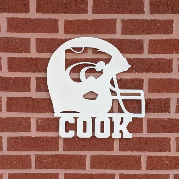 custom football helmet room decor Metal Wall Art | Indoor Outdoor | Up to 46" This bold Personalized Football Helmet Sign: Custom