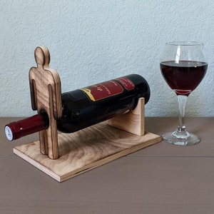 Funny Wine Bottle Holder Wine Lover Gift for Women Funny Mother&#39;s Day Gift Wine Bottle Stand Funny 5th Anniversary Gift Wood Wine Holder