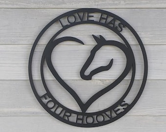 Personalized Horse Heart Wooden Sign: Equestrian Decor Gift