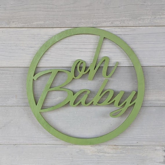 Oh Baby Sign Wooden Baby Shower Backdrop Gender Reveal Party Decor