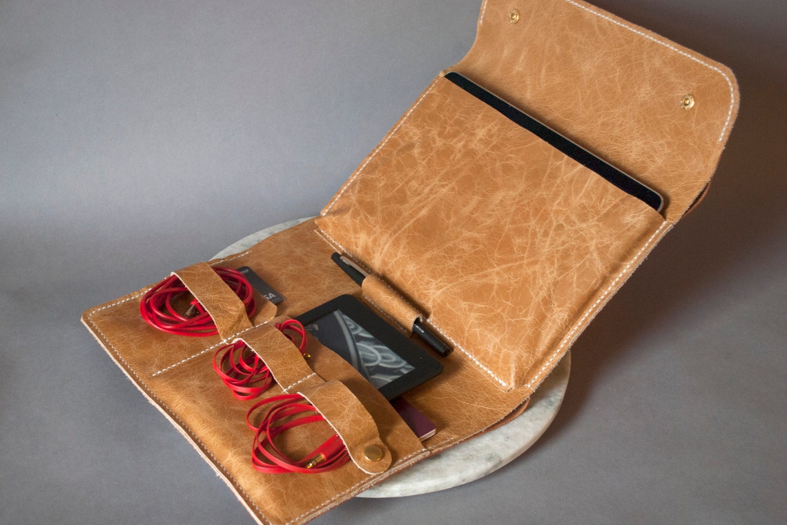 IPad Travel Organizer Leather Travel Organizer Tech Etsy