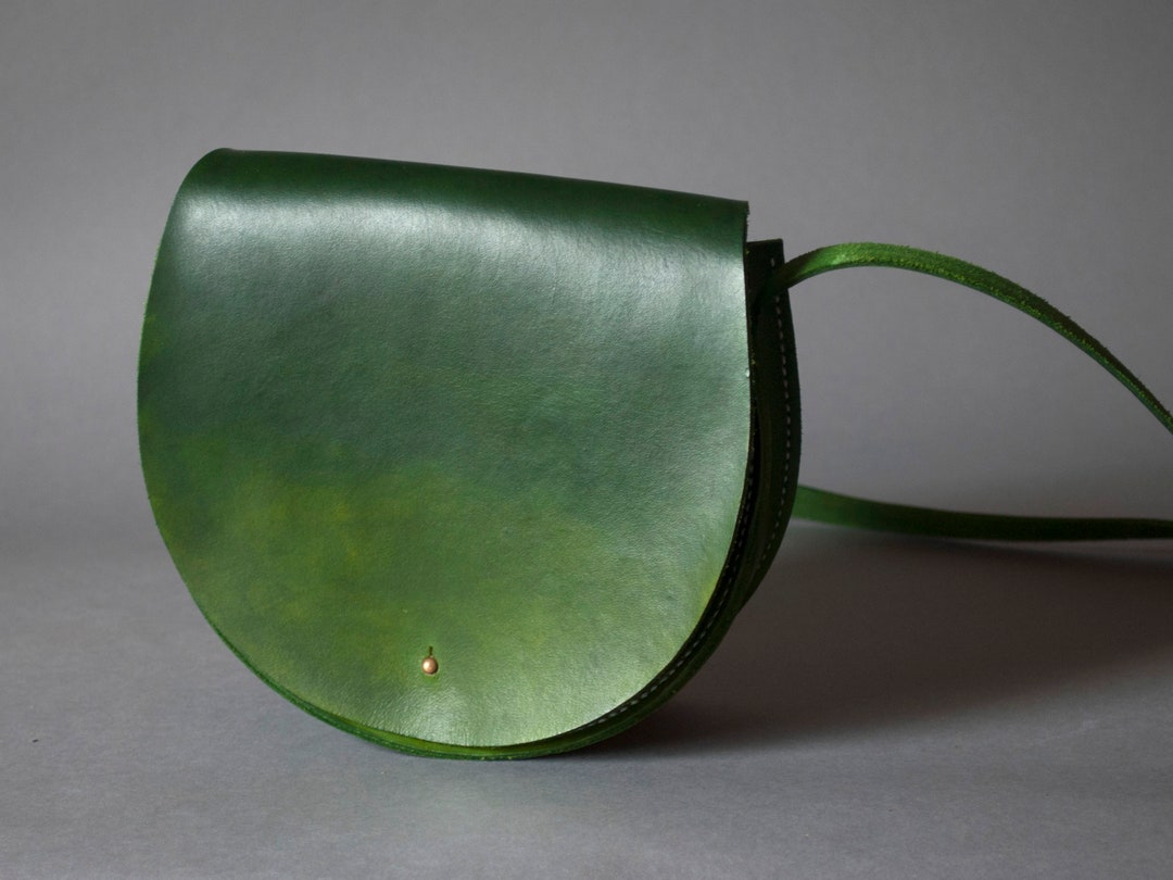 Crossbody Saddle Bag Handdyed Ombre Effect, Leather Crossbody Bag