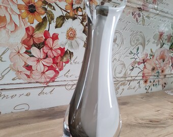 White and black Boho crystal vase ARTCRISTAL BOHEMIA