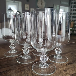 Set of 6 high tasting wine glasses with hexagonal base