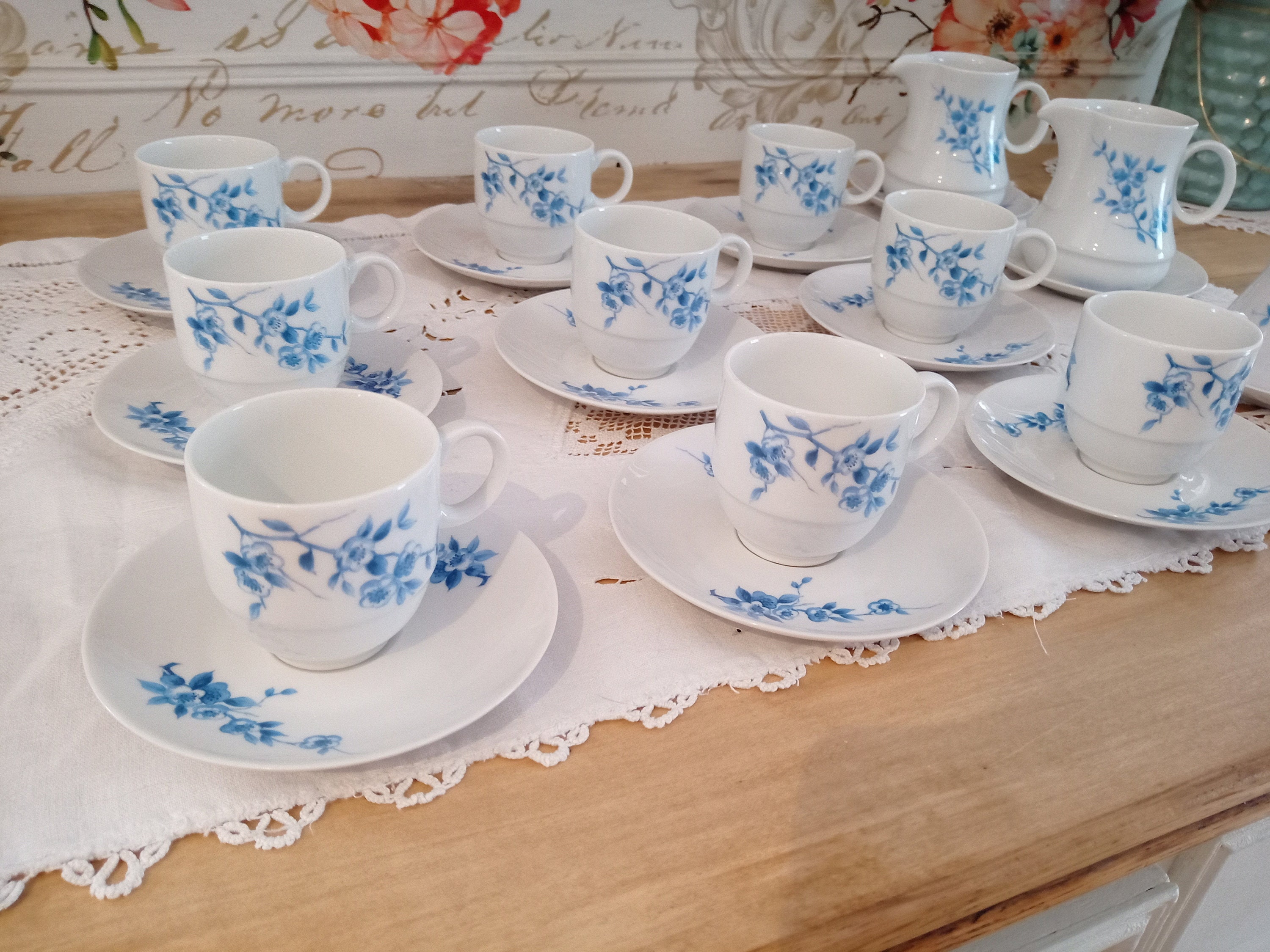 Service à Café en Porcelaine Royal Fleidelberg Qualitas Porzellan Aus Bayern