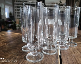 Lot de 8 flûtes à champagne en verre vintage Luminarc modèle Suède transparent
