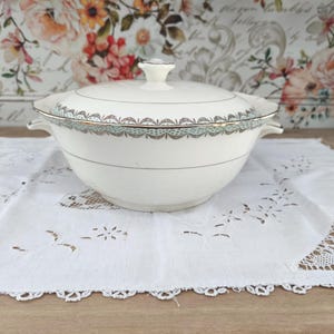 Longwy France earthenware soup tureen, Trianon model