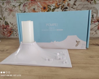 Bougeoir en mélamine blanche modèle Pompéi design by Claudio Colucci