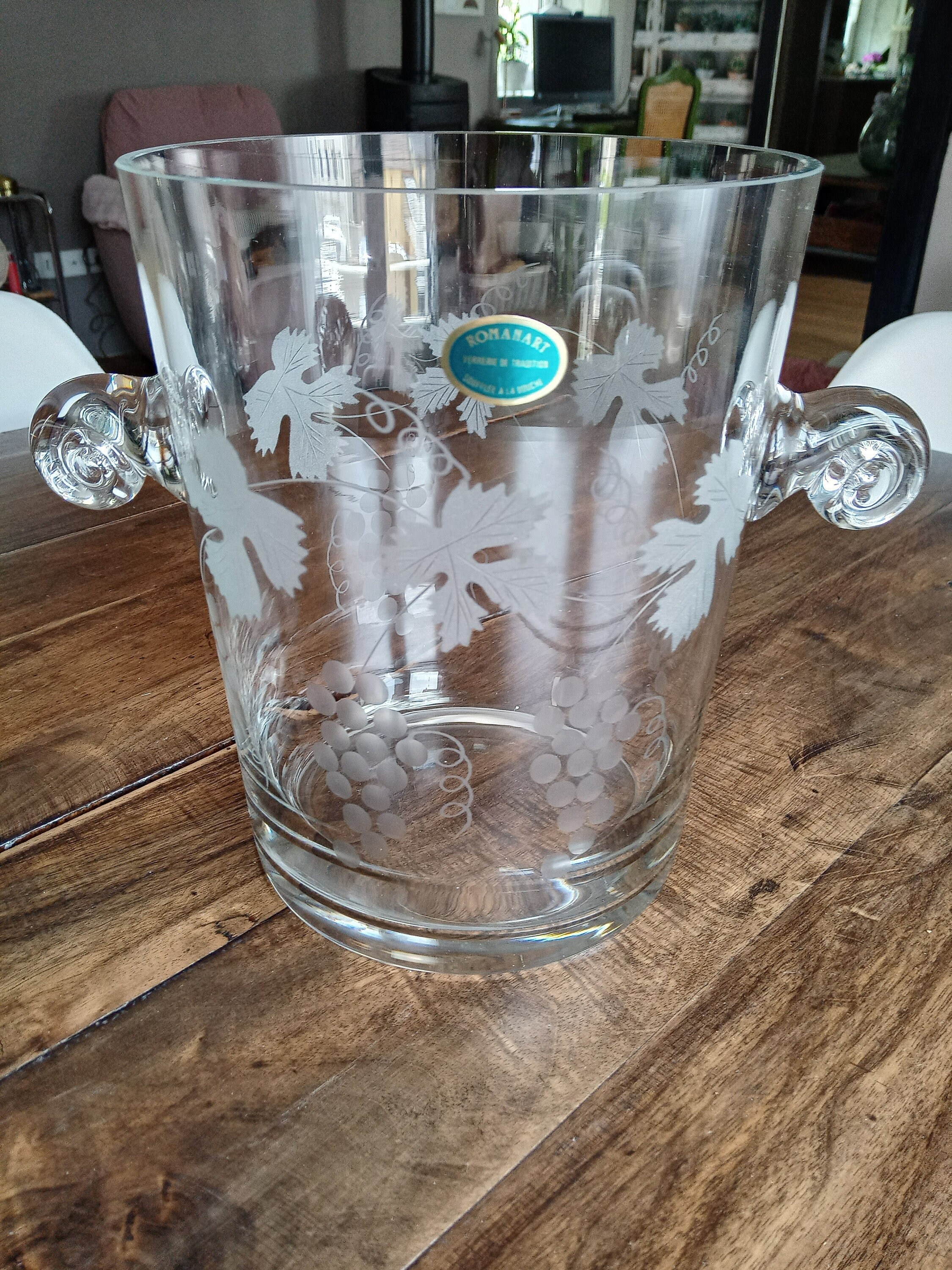 Grand Seau à Champagne en Cristal Romanart Soufflé La Bouche