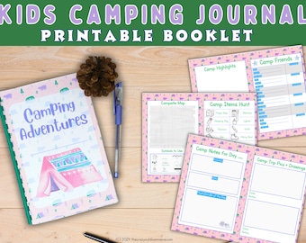 Super Cute Camping Journal for Kids [Instant Print Cute Summer Camp Journal + Scavenger Hunts PDF)